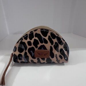 Consuela Mini Dome Case Blue Jag | Retired | Leopard Print Cosmetic Bag